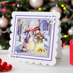 Die Cut Decoupage – Snow Couple Violin (Pack Of 3)-2