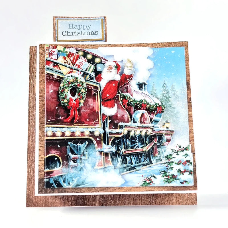 Die Cut Decoupage – Santa On Train (Pack Of 3)-4