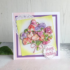 Decoupage troquelado – Guisantes de olor (paquete de 3)-3