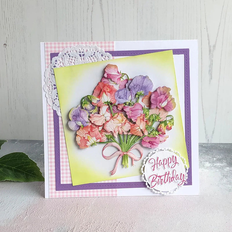 Decoupage troquelado – Guisantes de olor (paquete de 3)-3