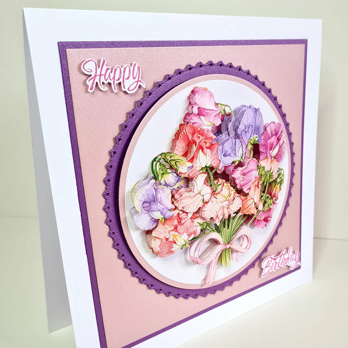 Decoupage troquelado – Guisantes de olor (paquete de 3)-4