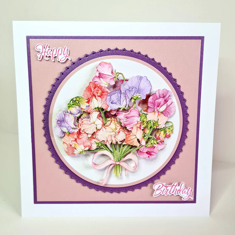 Decoupage troquelado – Guisantes de olor (paquete de 3)-6