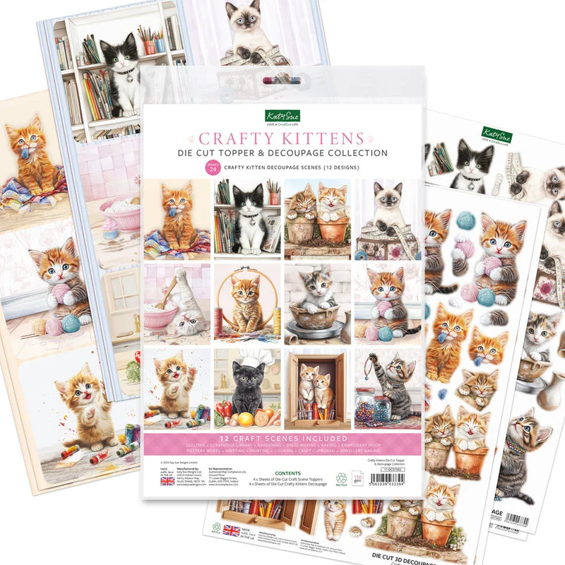 Crafty Kittens Die Cut Topper & Decoupage Collection-1