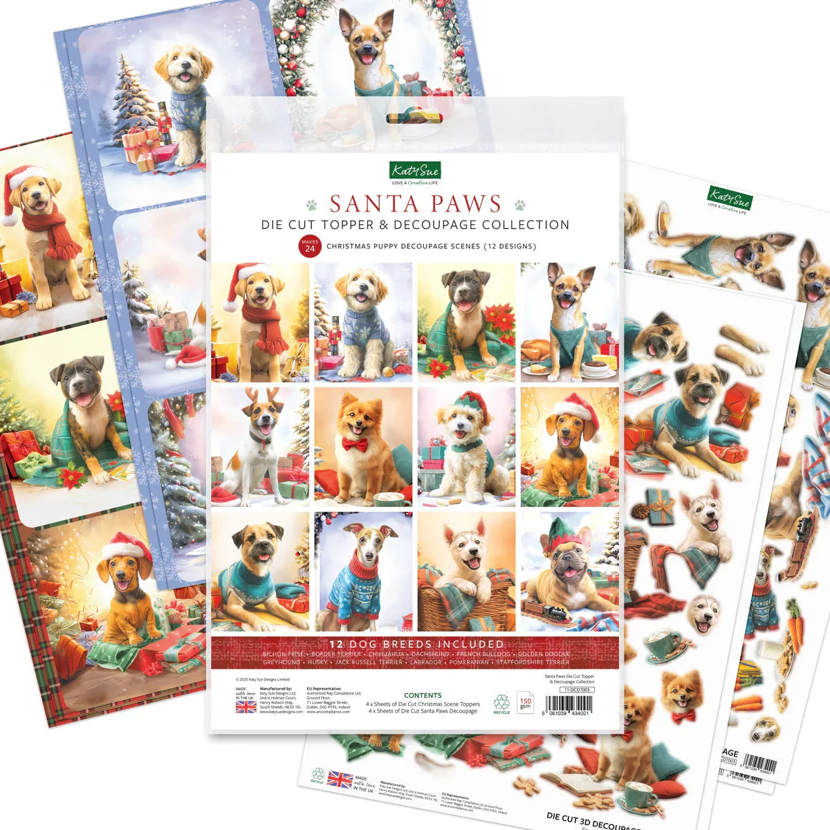 Collection de découpes et de décopatch Katy Sue Santa Paws-2
