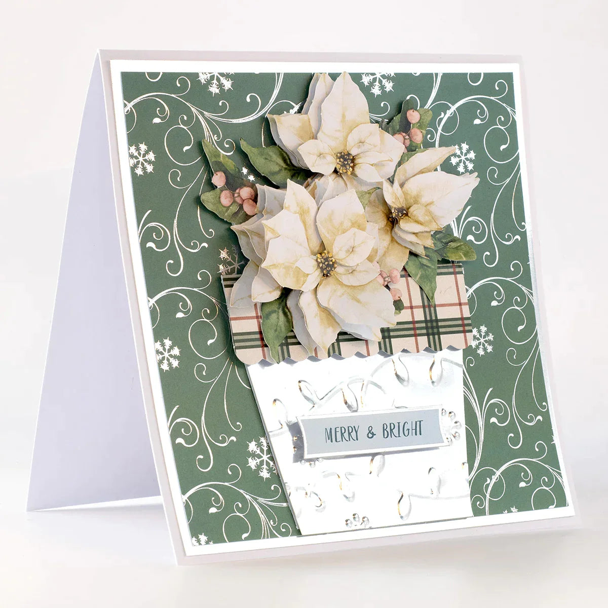 Die Cut Decoupage – Poinsettia and Christmas Tree (Pack Of 4)-6