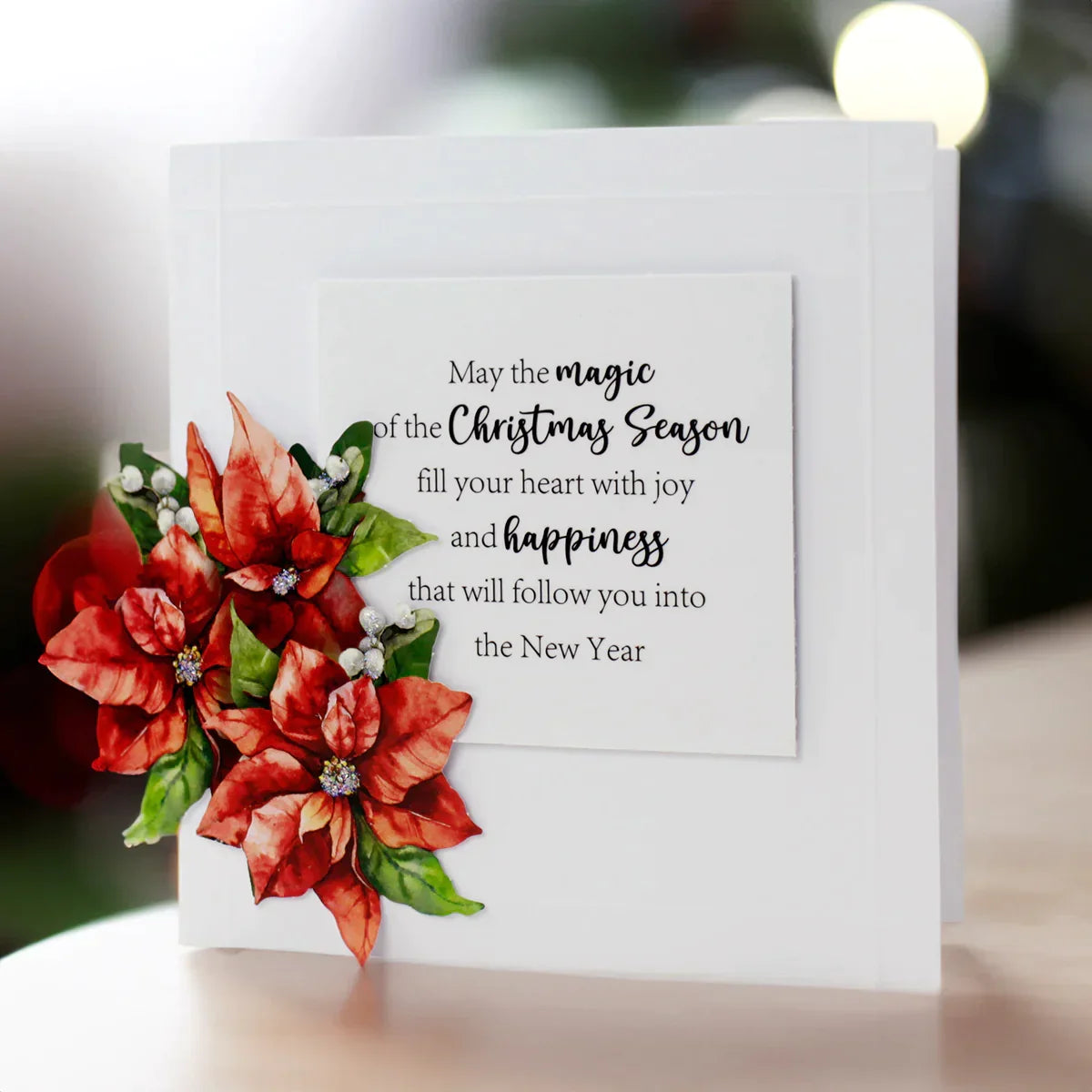 Die Cut Decoupage – Poinsettia and Christmas Tree (Pack Of 4)-9