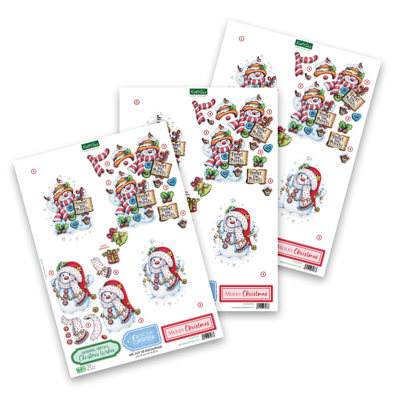 Die Cut Decoupage – Snowmen Scenes (pack of 12)-5