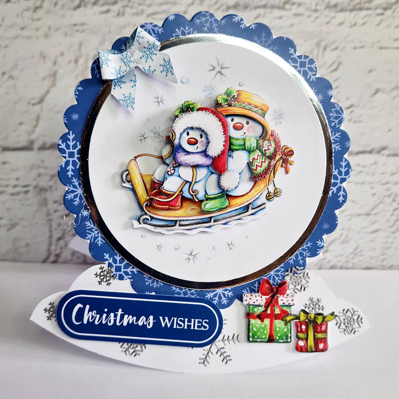 Die Cut Decoupage – Snowmen Scenes (pack of 12)-16