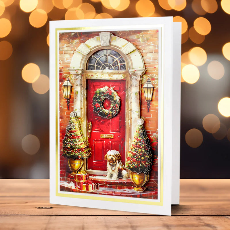 Die Cut Decoupage – Christmas Morning Door Scene (pack of 3)-3