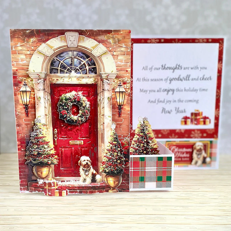 Die Cut Decoupage – Christmas Morning Door Scene (pack of 3)-4