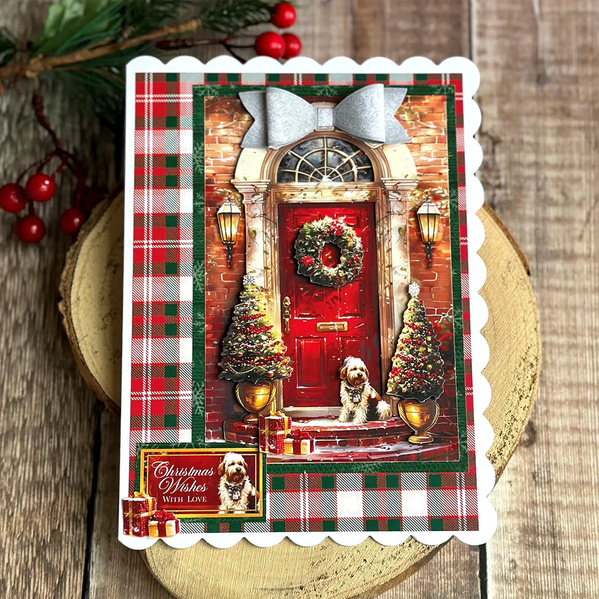 Die Cut Decoupage – Christmas Morning Door Scene (pack of 3)-5
