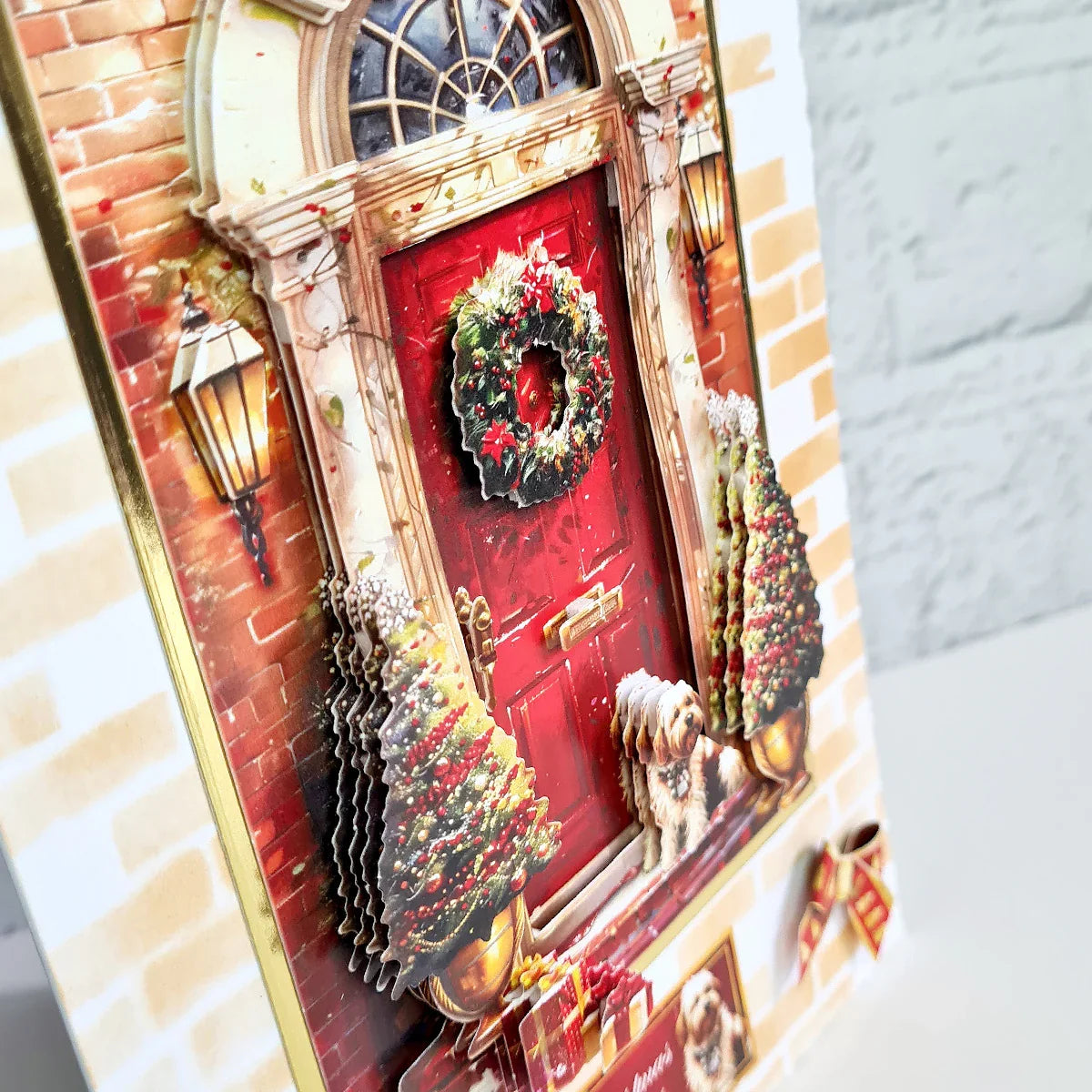 Die Cut Decoupage – Christmas Morning Door Scene (pack of 3)-8