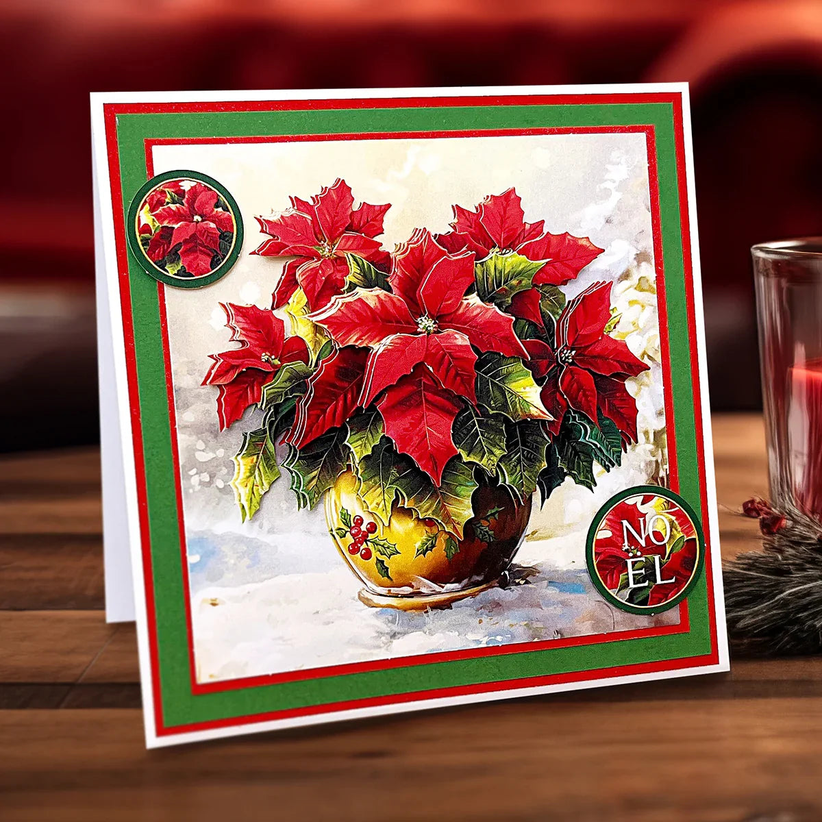 Die Cut Decoupage – Potted Poinsettia (pack of 3)-2