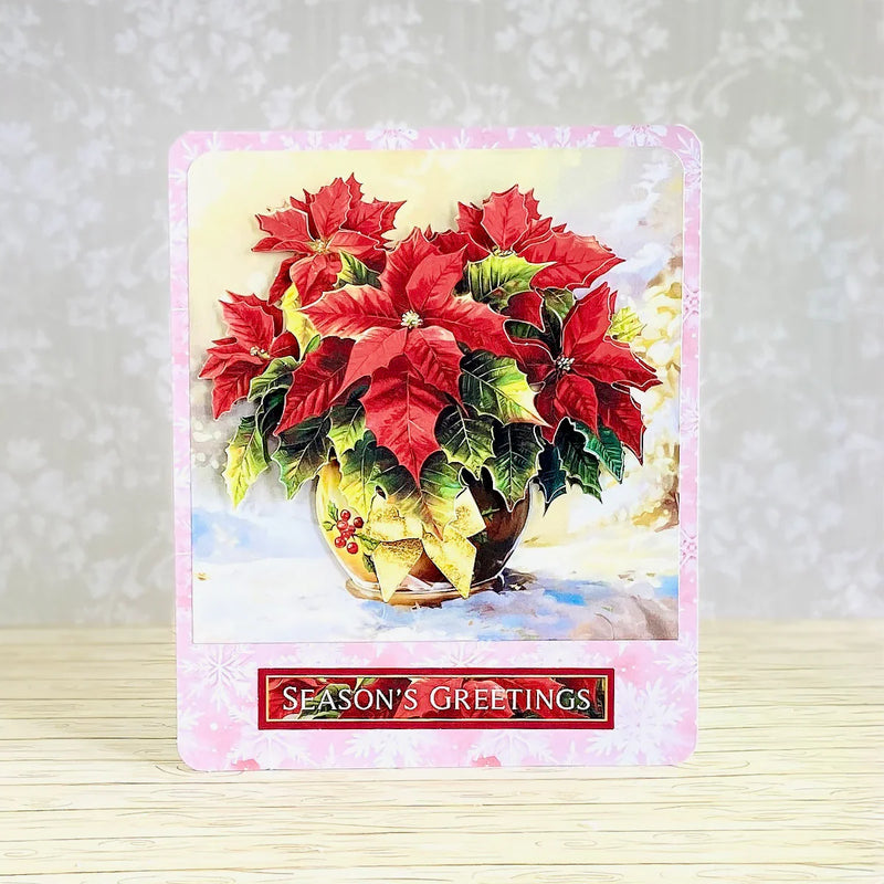 Die Cut Decoupage – Potted Poinsettia (pack of 3)-5