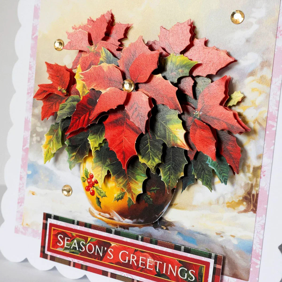 Die Cut Decoupage – Potted Poinsettia (pack of 3)-7