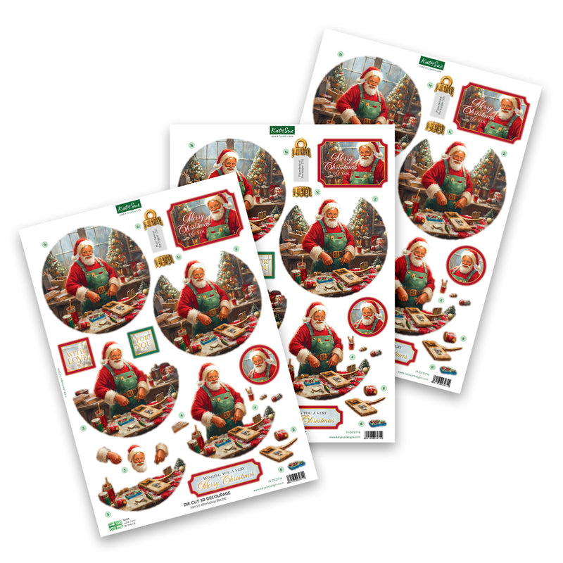 Die Cut Decoupage – Christmas Bauble Selection (pack of 12)-3