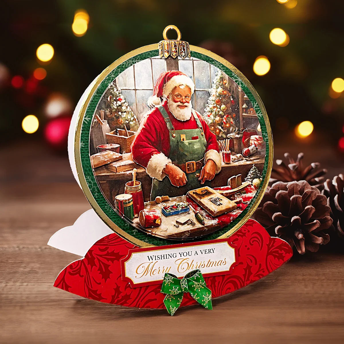 Découpage prédécoupé – Boule L'atelier du père Noël (paquet de 3)-2