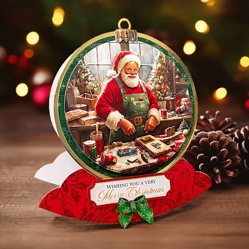 Découpage prédécoupé – Boule L'atelier du père Noël (paquet de 3)-2