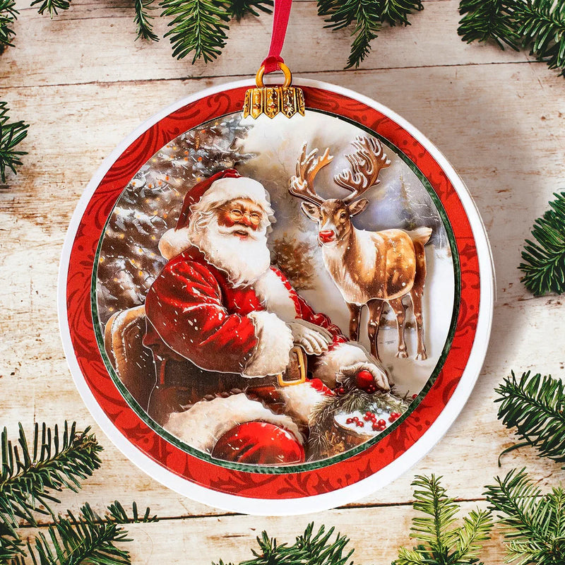 Die Cut Decoupage – Santa & Rudolph Bauble (pack of 3)-6
