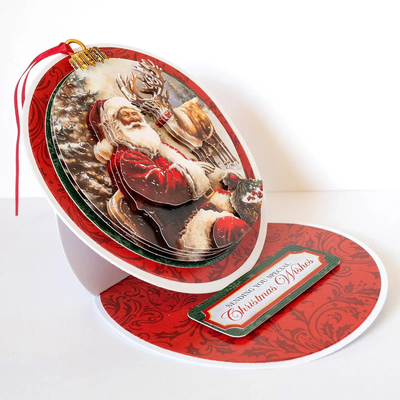 Die Cut Decoupage – Santa & Rudolph Bauble (pack of 3)-9