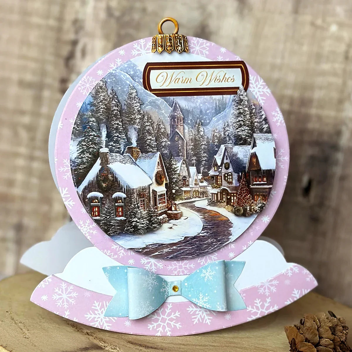 Découpage découpé à la matrice – Boule de Noël Village (paquet de 3)-6