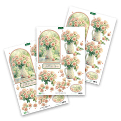 Die Cut Decoupage – Jug of Roses (pack of 3)-1