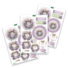 Die Cut Decoupage – Lavender Wreath (pack of 3)-1