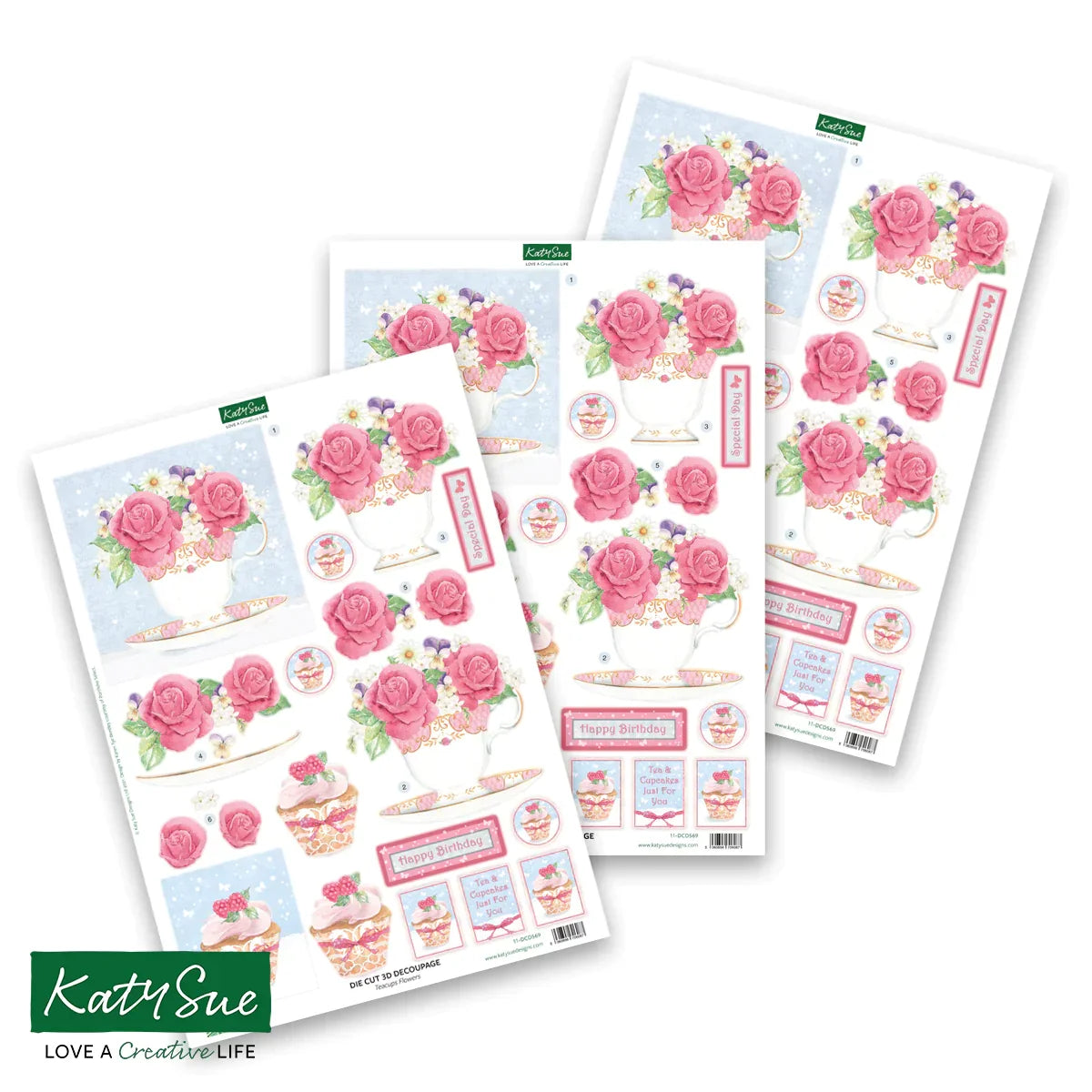 Die Cut Decoupage - Birthday Cake and Flowers (Pack Of 12)-6