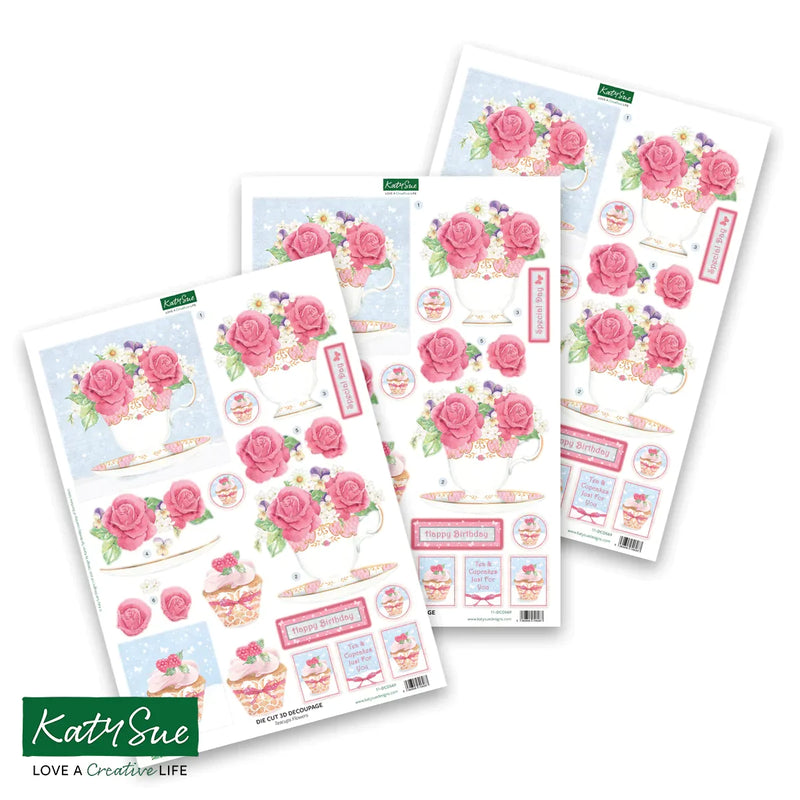Die Cut Decoupage - Birthday Cake and Flowers (Pack Of 12)-6