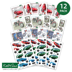 Découpage prédécoupé – Voitures et motos (Paquet de 12)-2