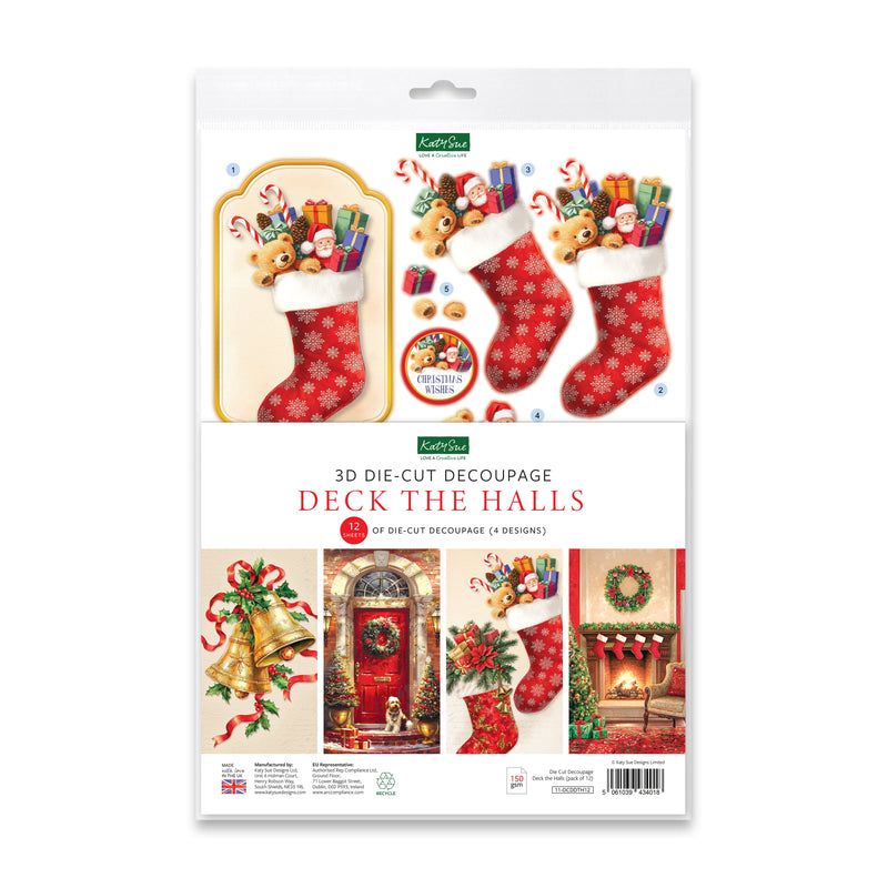 Katy Sue Designs Décopatch Découpé à l'Emporte-Pièce – Décorons les Salles (paquet de 12)-1