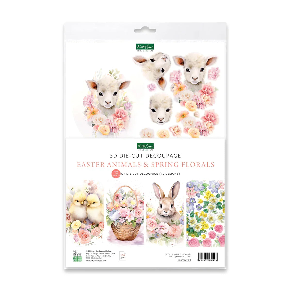 Die Cut Decoupage - Easter Animals & Spring Florals (pack of 12)-1