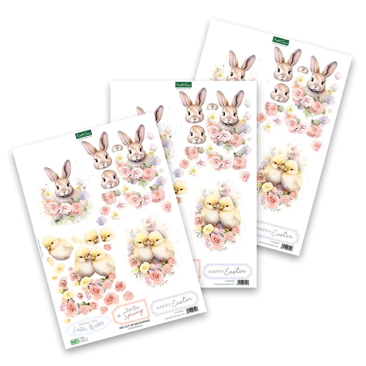 Die Cut Decoupage - Easter Animals & Spring Florals (pack of 12)-5