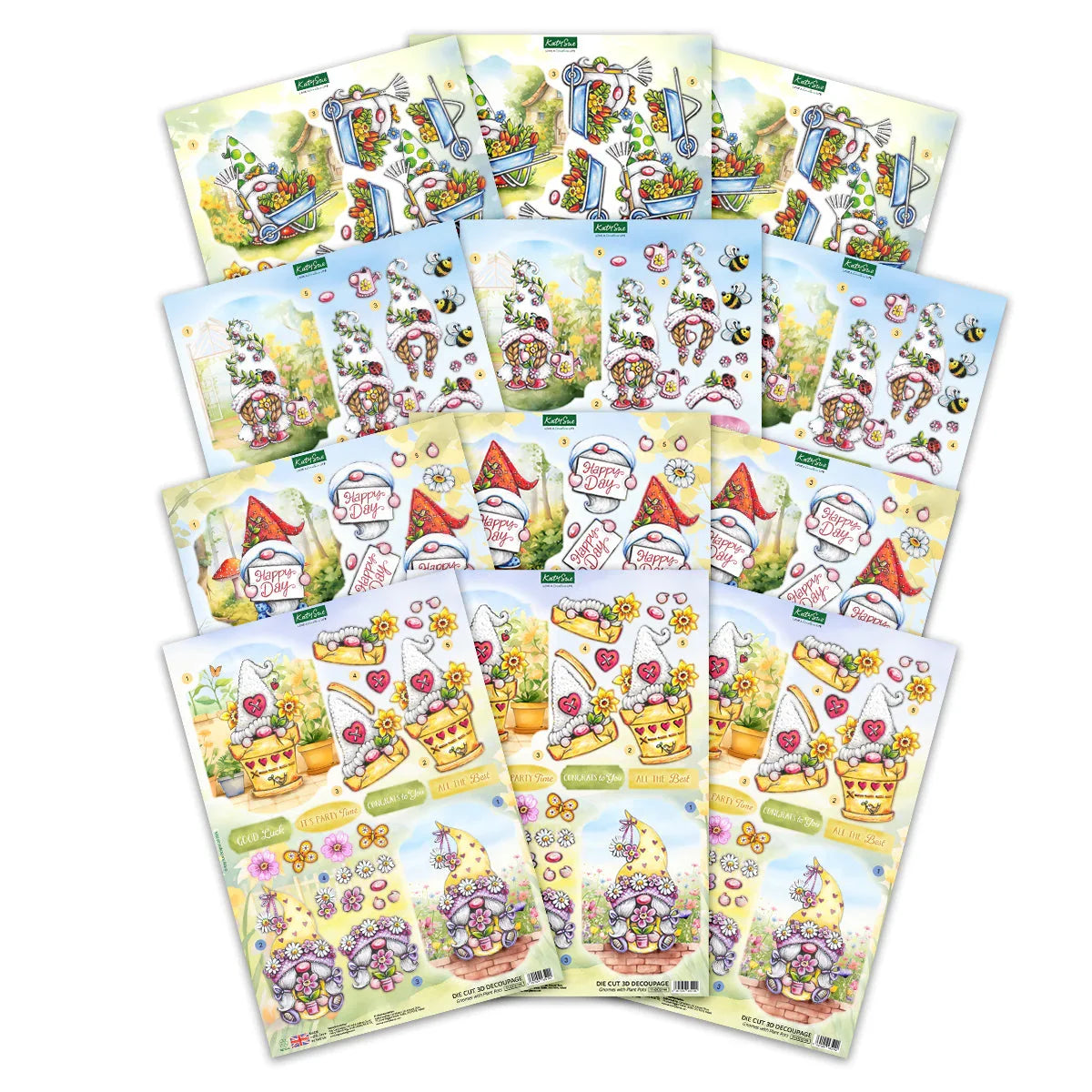 Die Cut Decoupage – Garden Gnomes (Pack of 12)-2