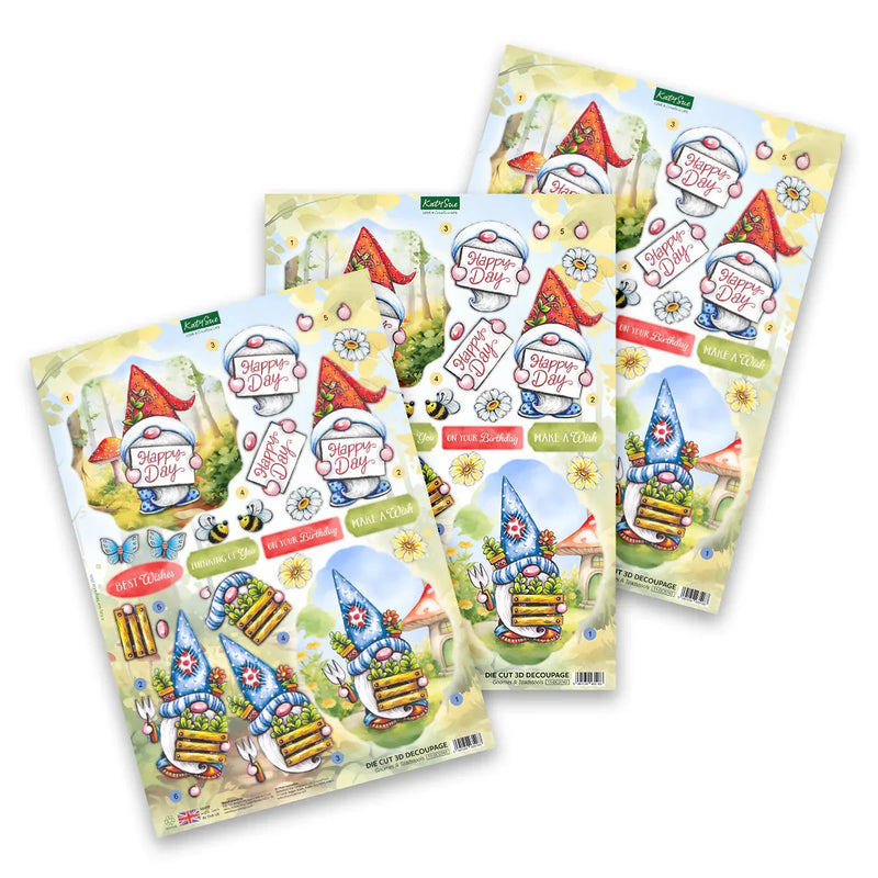Die Cut Decoupage – Garden Gnomes (Pack of 12)-3
