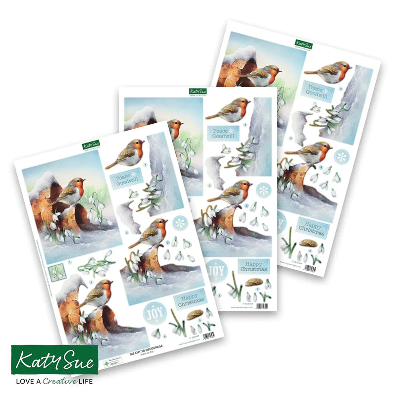 Die Cut Decoupage – Robins (Pack Of 12)-3
