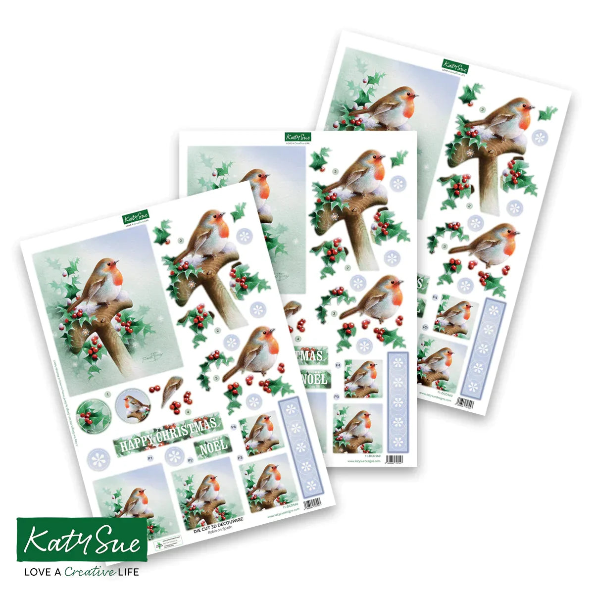 Die Cut Decoupage – Robins (Pack Of 12)-4