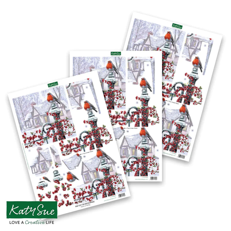 Die Cut Decoupage – Robins (Pack Of 12)-5