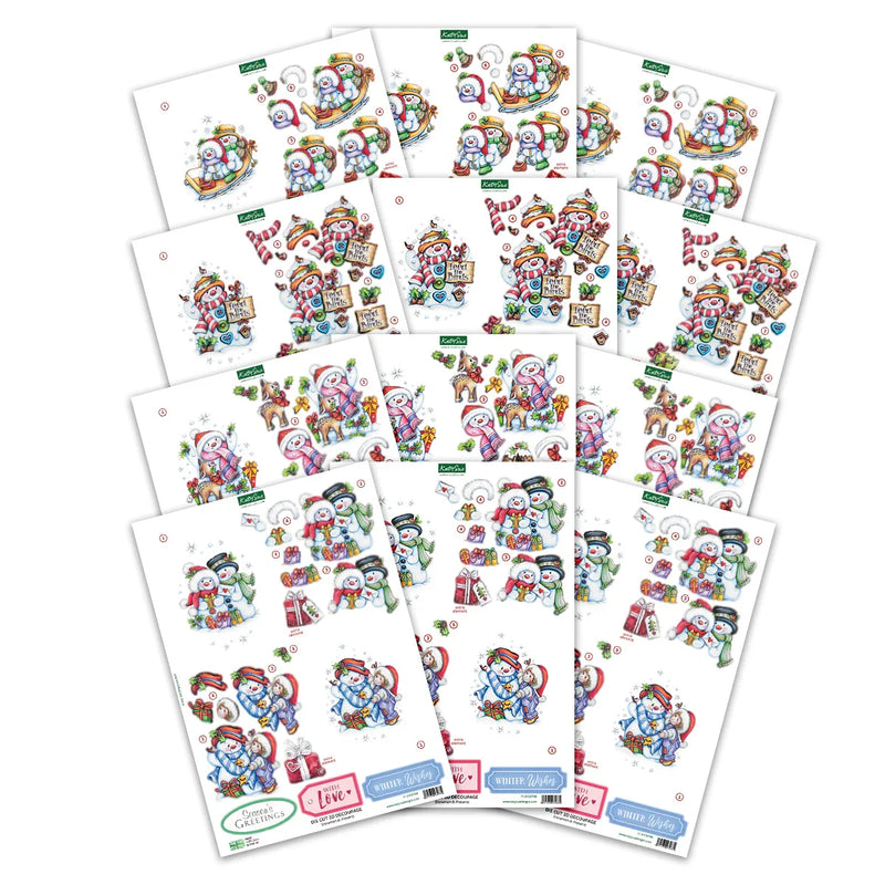 Die Cut Decoupage – Snowmen Scenes (pack of 12)-2