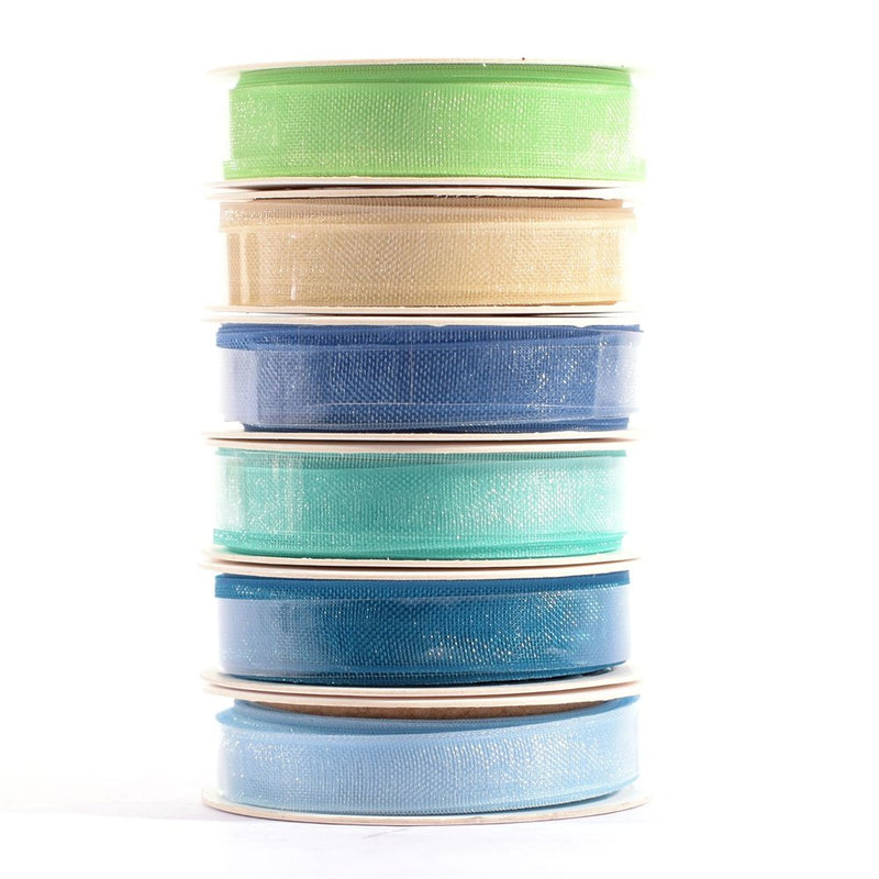Vaessen Creative Organza Ribbon 6 Colours 6mmx2m Baby Blue-2