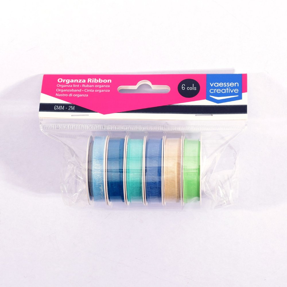 Vaessen Creative Organza Ribbon 6 Colours 6mmx2m Baby Blue-1