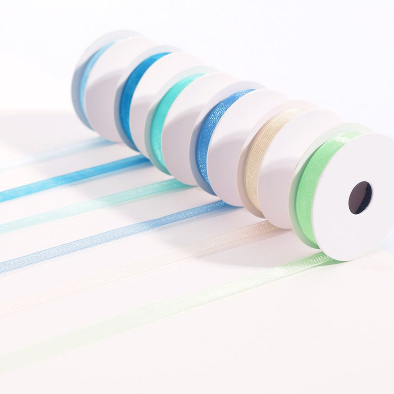 Vaessen Creative Organza Ribbon 6 Colours 6mmx2m Baby Blue-3