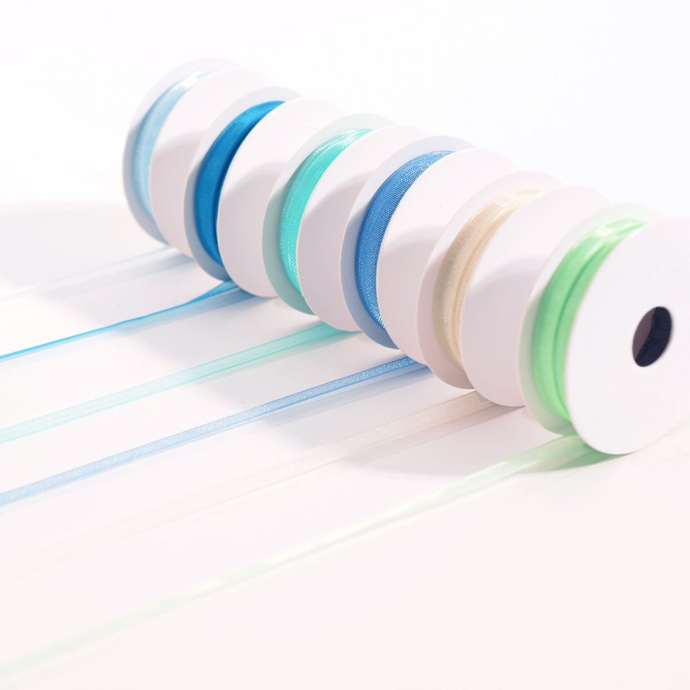 Vaessen Creative Organza Ribbon 6 Colours 3mmx2m Baby Blue-3