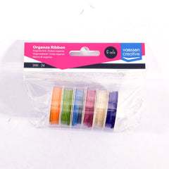 Vaessen Creative Organza Ribbon 6 Colours 3mmx2m Spring-1