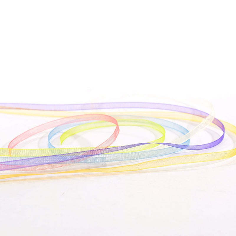Vaessen Creative Organza Ribbon 6 Colours 3mmx2m Spring-5