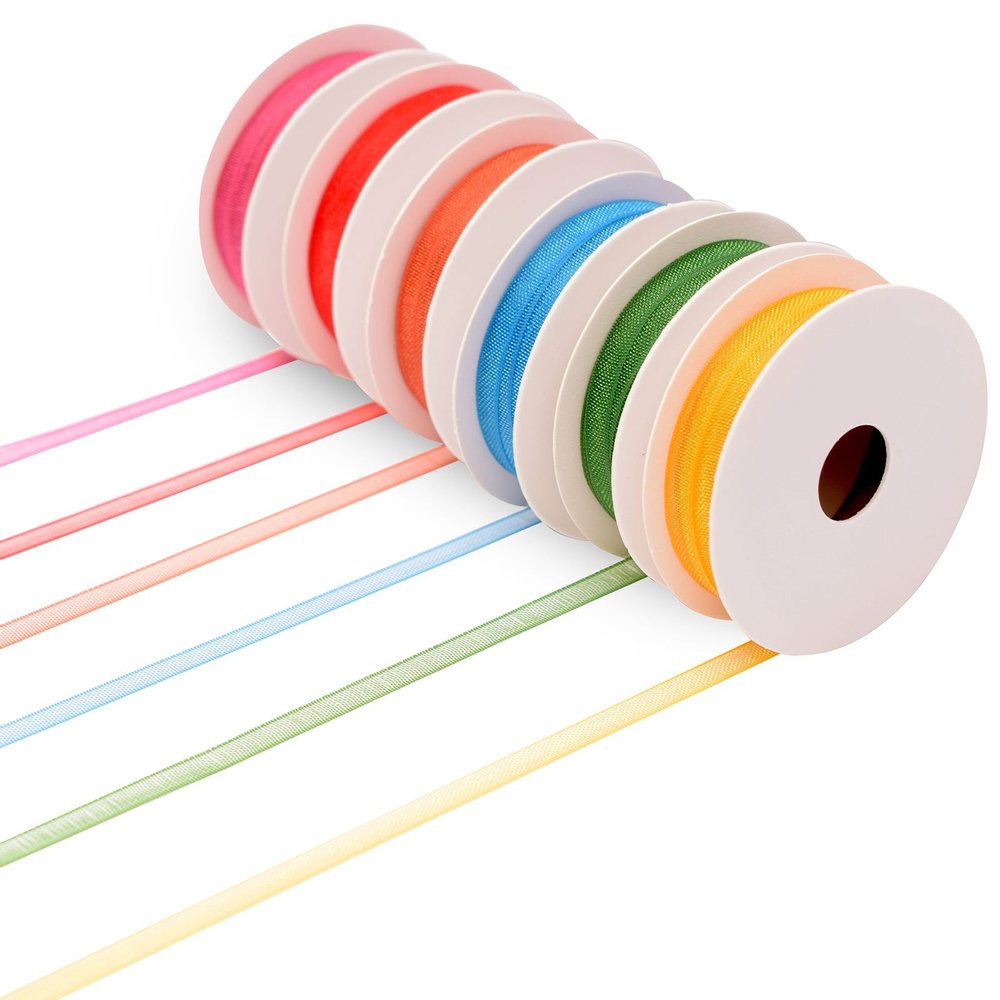 Vaessen Creative Organza Ribbon 6 Colours 3mmx2m Summer-3