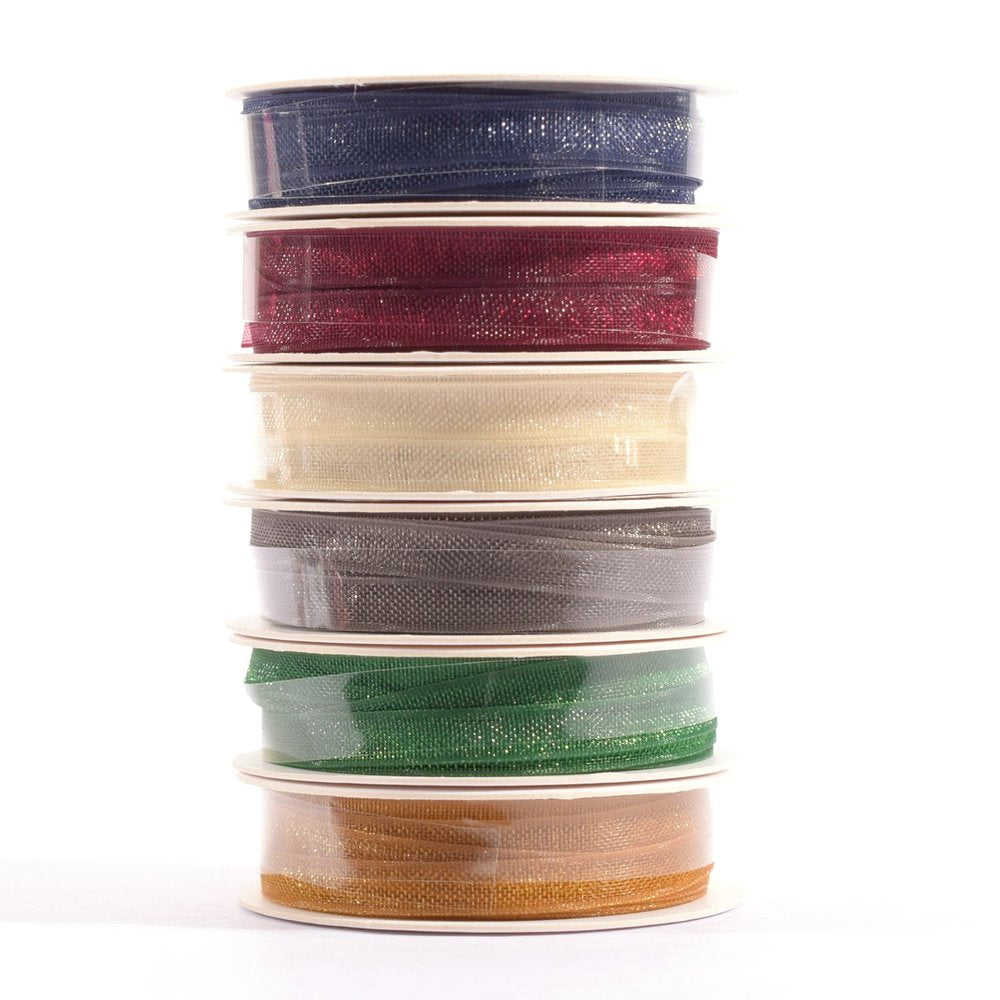 Vaessen Creative Organza Ribbon 6 Colours 3mmx2m Christmas-2