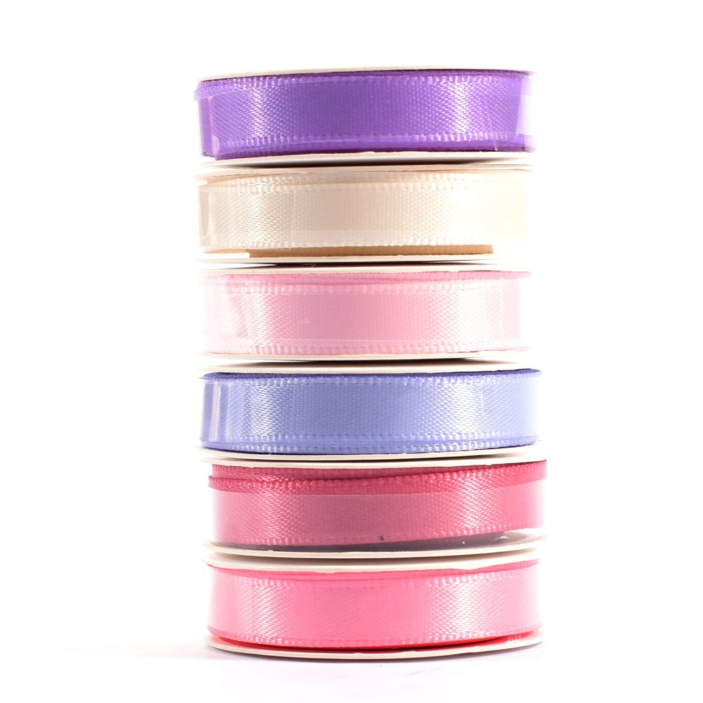 Vaessen Creative Satin Ribbon 6 Colours 6mmx2m Baby Pink-2
