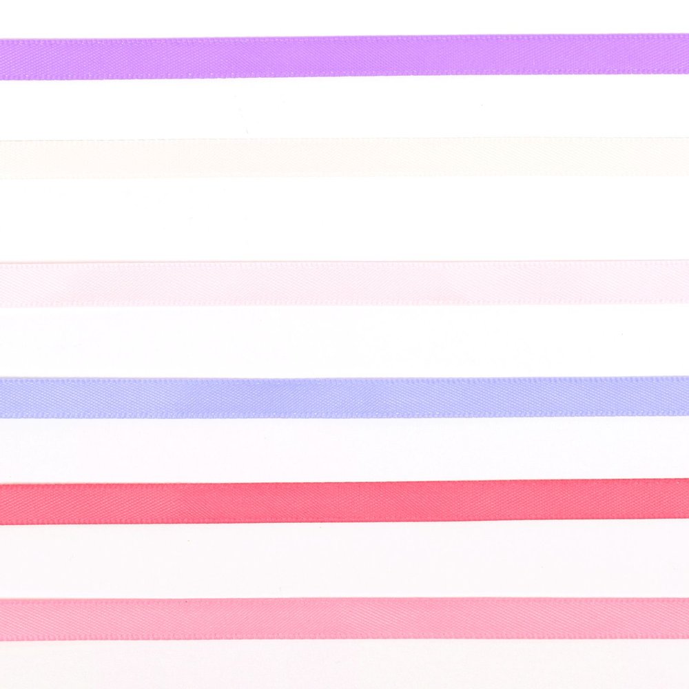 Vaessen Creative Satin Ribbon 6 Colours 6mmx2m Baby Pink-4