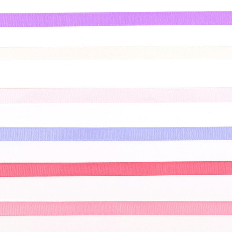 Vaessen Creative Satin Ribbon 6 Colours 6mmx2m Baby Pink-4